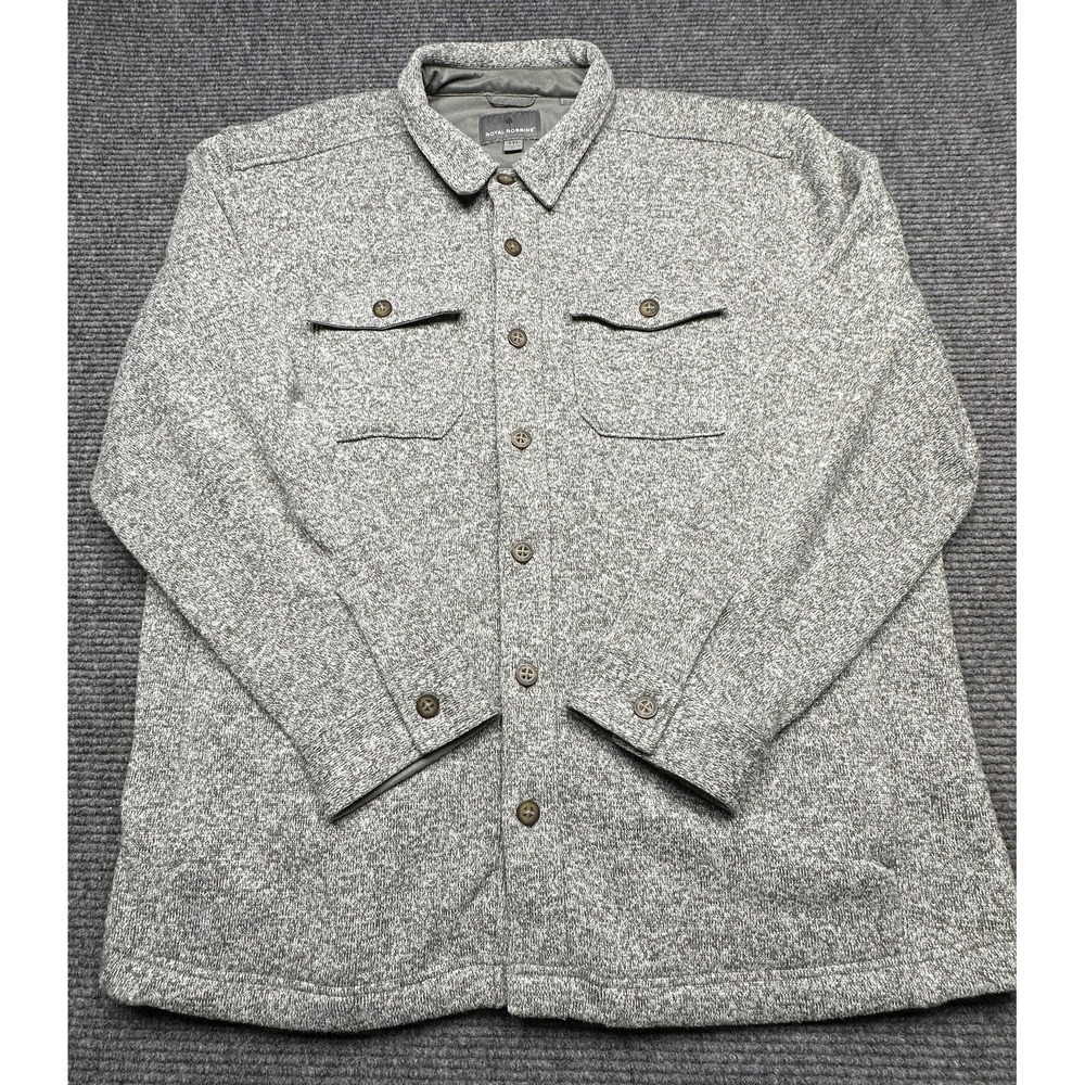 Royal Robbins Jacket Mens 2XL Gray Fleece Lined Shirt Shacket Outdoor Casual